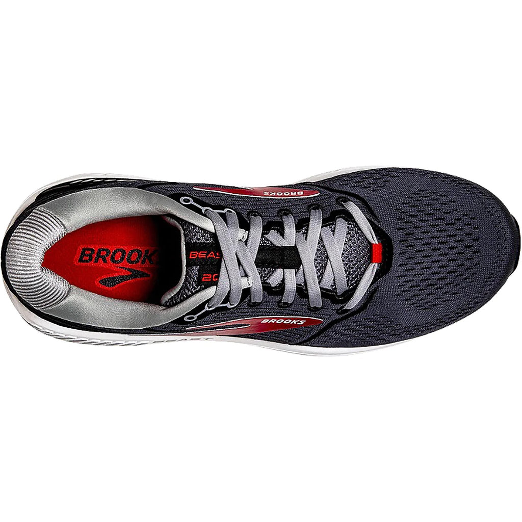 Brooks Men's Beast 20 Running Shoes - Blackened Pearl/Black/Red - Lenny's Shoe & Apparel