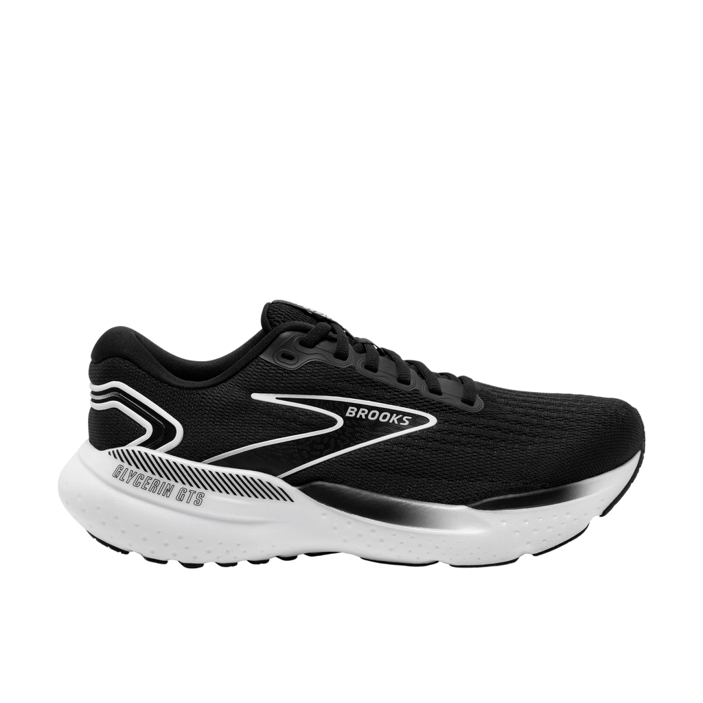 Brooks Men's Glycerin GTS 21 Road Running Shoes - Black/Grey/White - Lenny's Shoe & Apparel