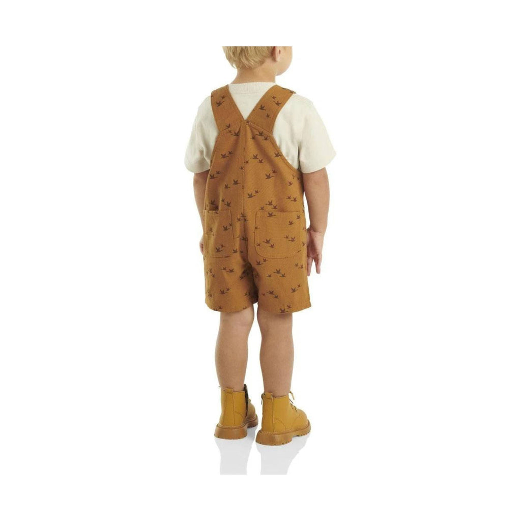 Carhartt Boys' Toddler Short Sleeve T Shirt And Canvas Print Shortall Set - Carhartt Brown - Lenny's Shoe & Apparel