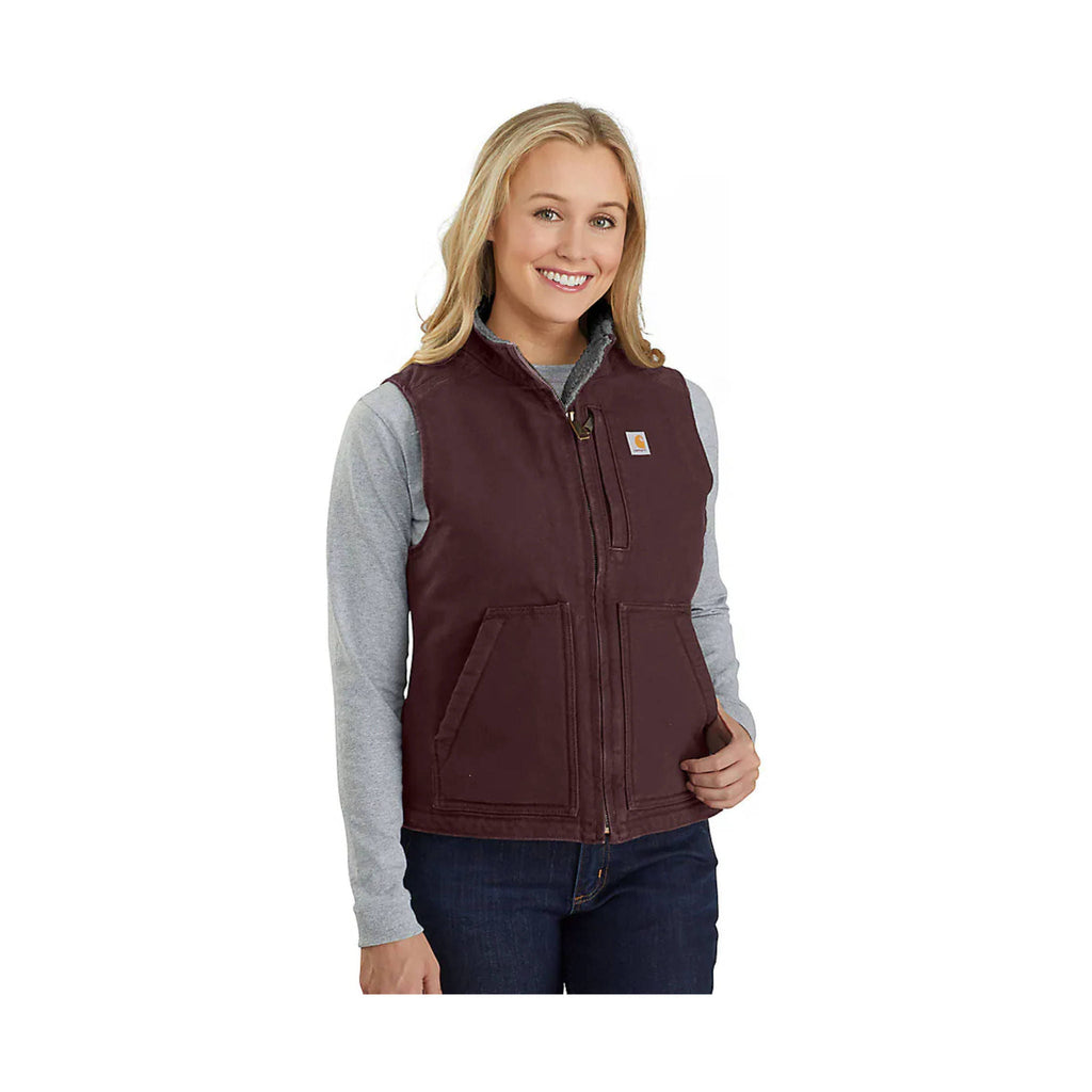 Carhartt Women's Sherpa Lined Vest Relaxed Fit - Blackberry - Lenny's Shoe & Apparel