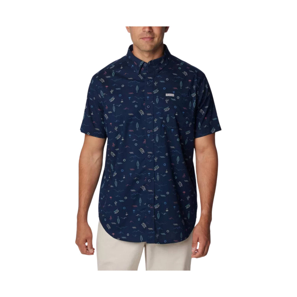 Columbia Men's Rapid Rivers Printed Short Sleeve - Collegiate Navy - Lenny's Shoe & Apparel