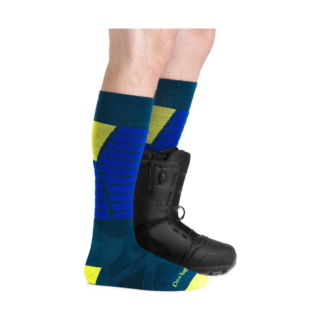 Darn Tough Vermont Men's Function X Over The Calf Midweight Ski and Snowboard Sock - Dark Teal - Lenny's Shoe & Apparel