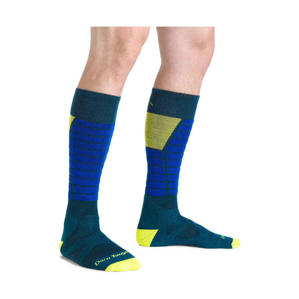 Darn Tough Vermont Men's Function X Over The Calf Midweight Ski and Snowboard Sock - Dark Teal - Lenny's Shoe & Apparel