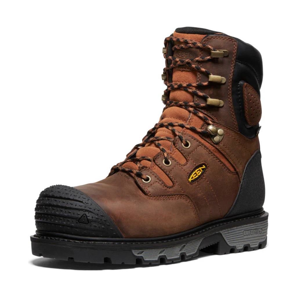 KEEN Utility Men's Camden 8 Inch Insulated Waterproof Carbon Fiber Toe Work Boots - Leather Brown/ Black - Lenny's Shoe & Apparel