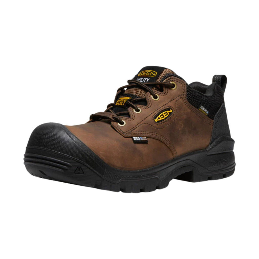 KEEN Utility Men's Independence Oxford Waterproof Carbon Fiber Toe Work Shoes - Dark Earth/Black - Lenny's Shoe & Apparel