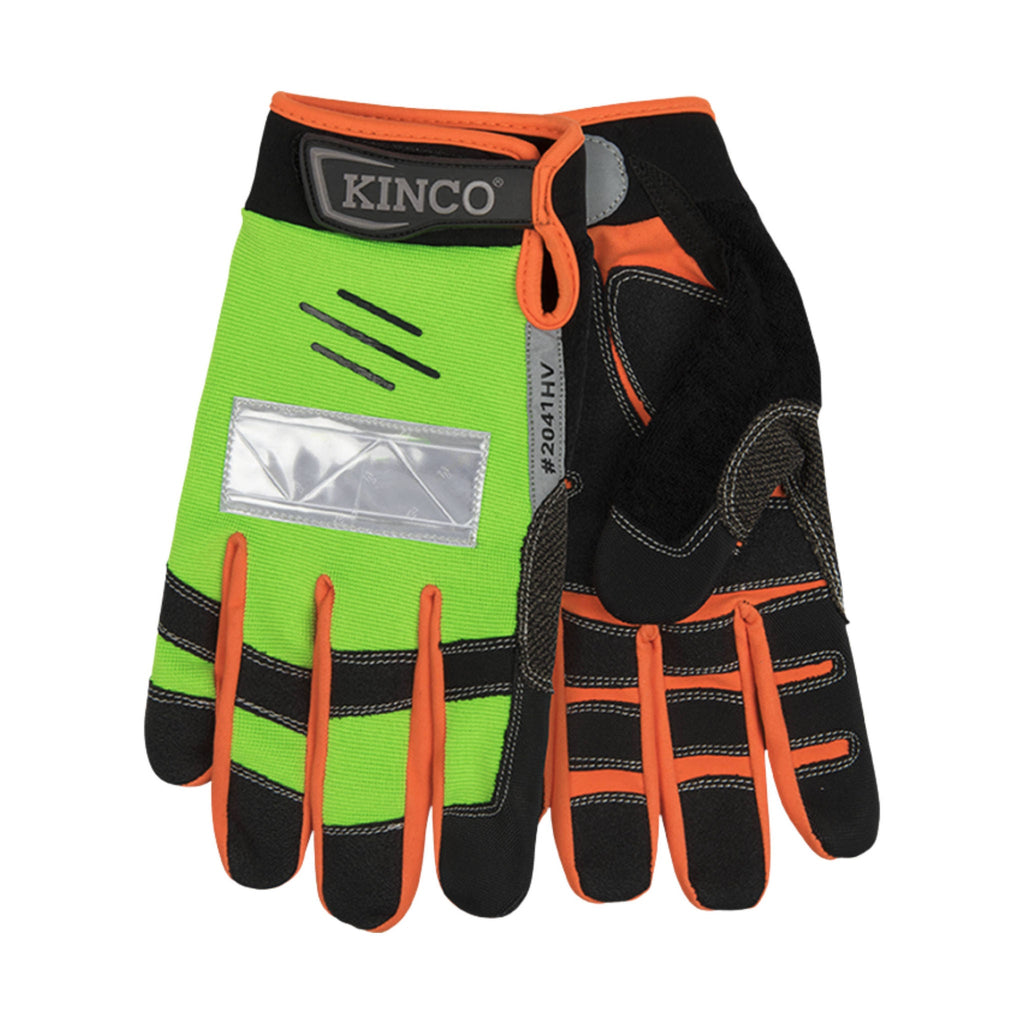 Kinco Men's Pro Hi Vis General Synthetic With Pull Strap Work Gloves - High Visibility Green - Lenny's Shoe & Apparel