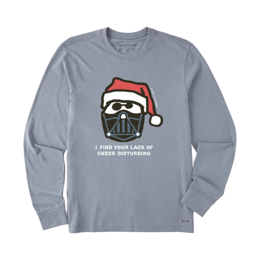 Life Is Good Men's Dark Side Long Sleeve Crusher Tee - Stone Blue FINAL SALE - Lenny's Shoe & Apparel