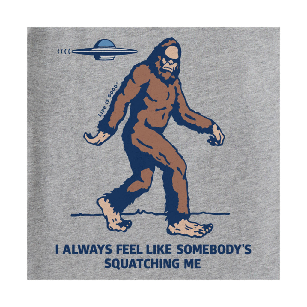 Life Is Good Men's Somebody's Squatching Me Crusher Tee - Heather Gray FINAL SALE - Lenny's Shoe & Apparel