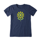 Life Is Good Women's Clean Pickleball Flower Short Sleeve Tee - Darkest Blue - Lenny's Shoe & Apparel