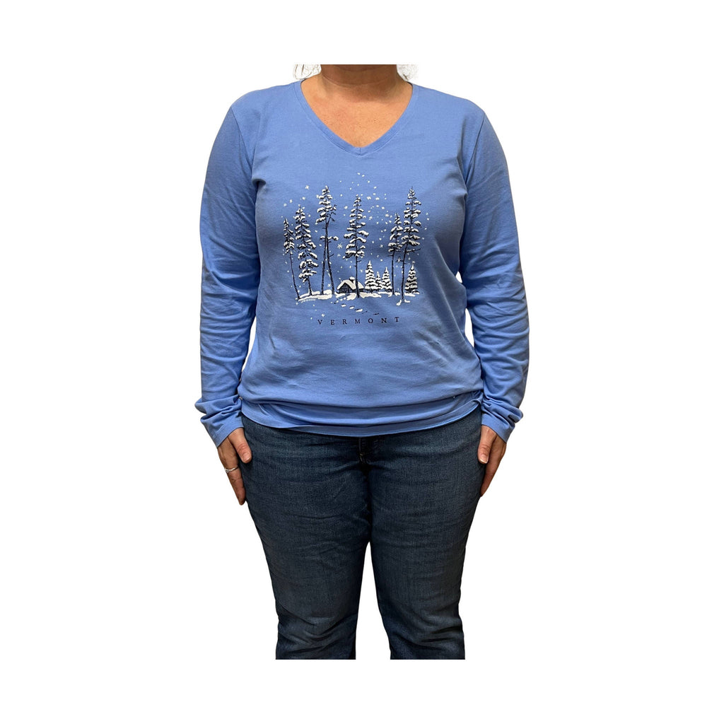 Life Is Good Women's Vermont Simplify Tee - Cornflower Blue - Lenny's Shoe & Apparel