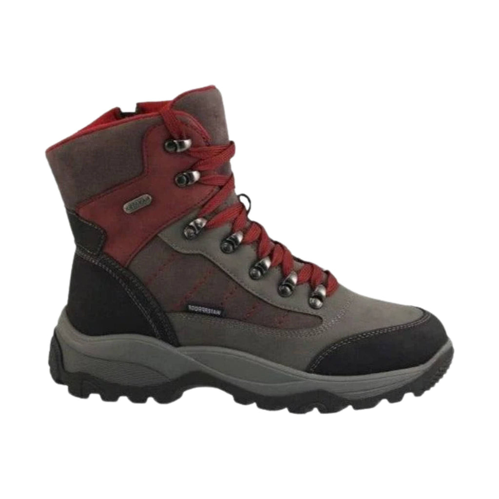 Navatex Women's Hiker Winter Boots - Charcoal/Burgundy/Black - Lenny's Shoe & Apparel