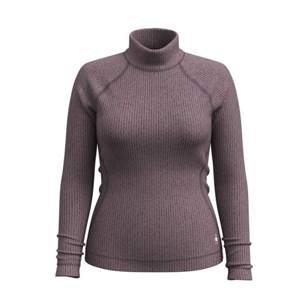 Smartwool Women's Merino Rib T - Neck - Chalk Violet Heather - Lenny's Shoe & Apparel