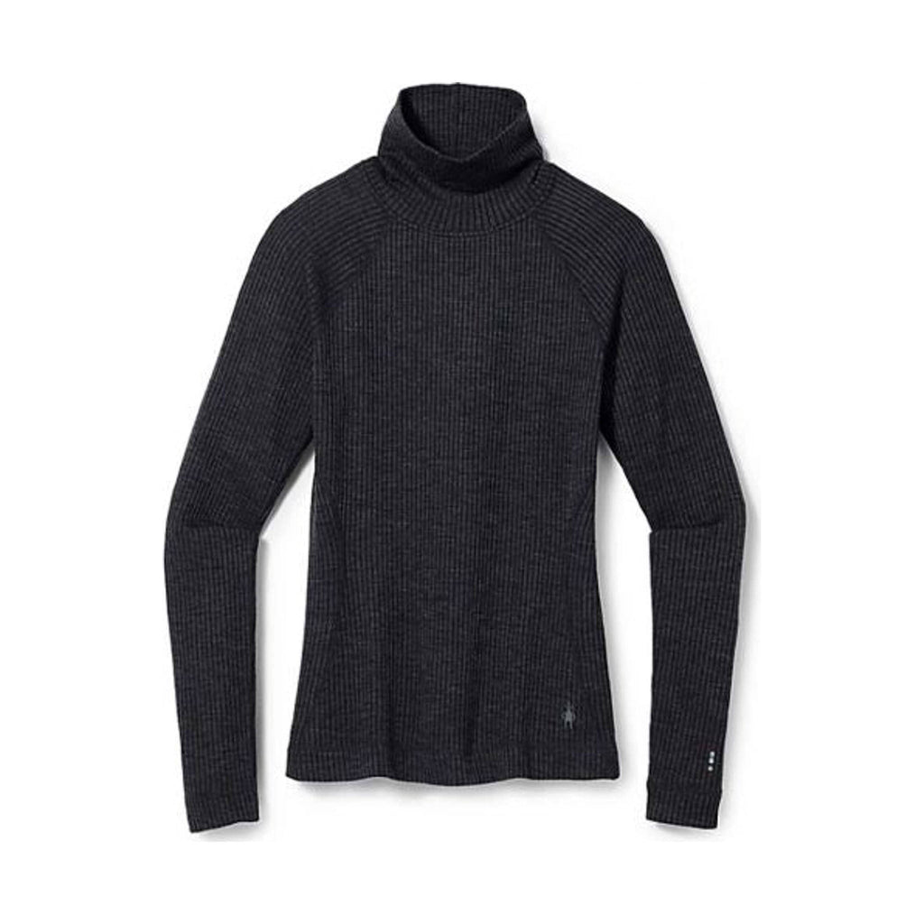 Smartwool Women's Merino Rib T - Neck - Charcoal Heather - Lenny's Shoe & Apparel