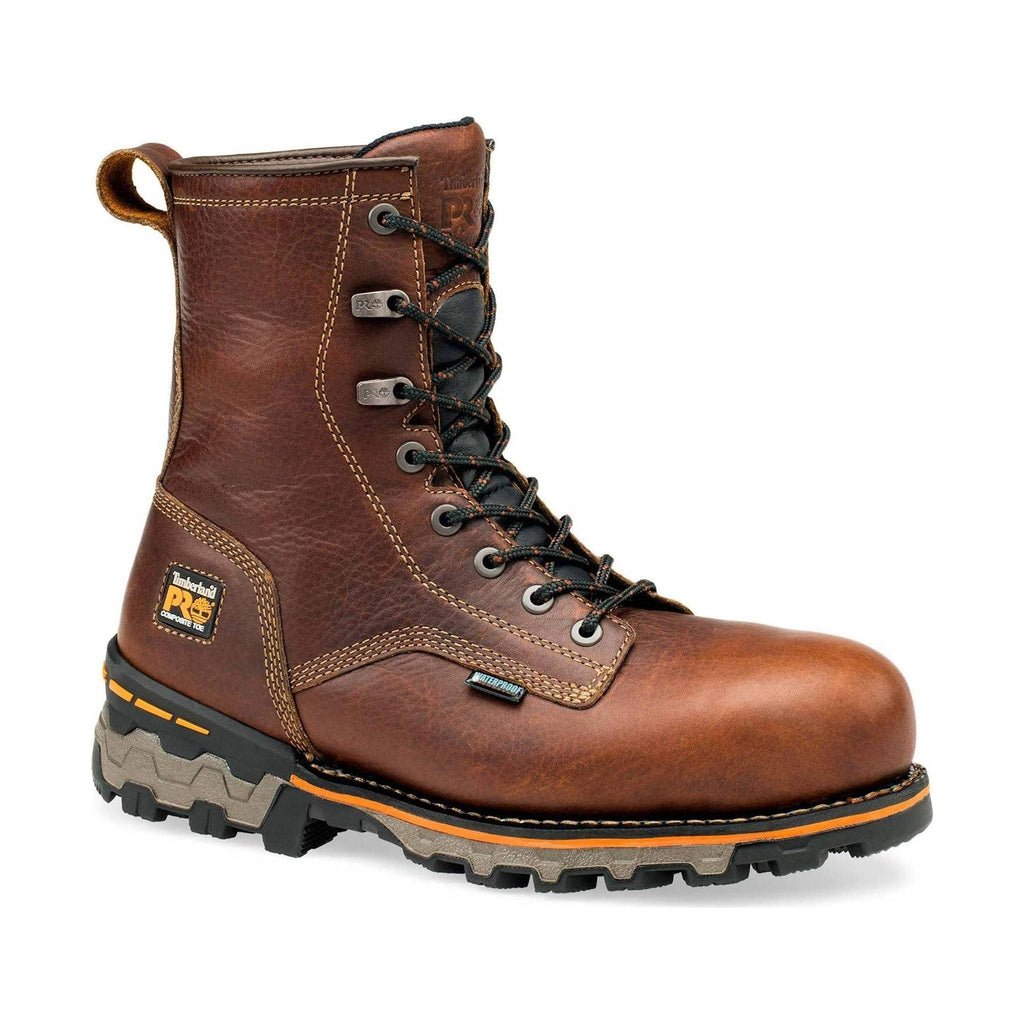 Timberland Pro Men's 8 Inch Boondock Comp Safety Toe Waterproof Work Boots - Brown - Lenny's Shoe & Apparel