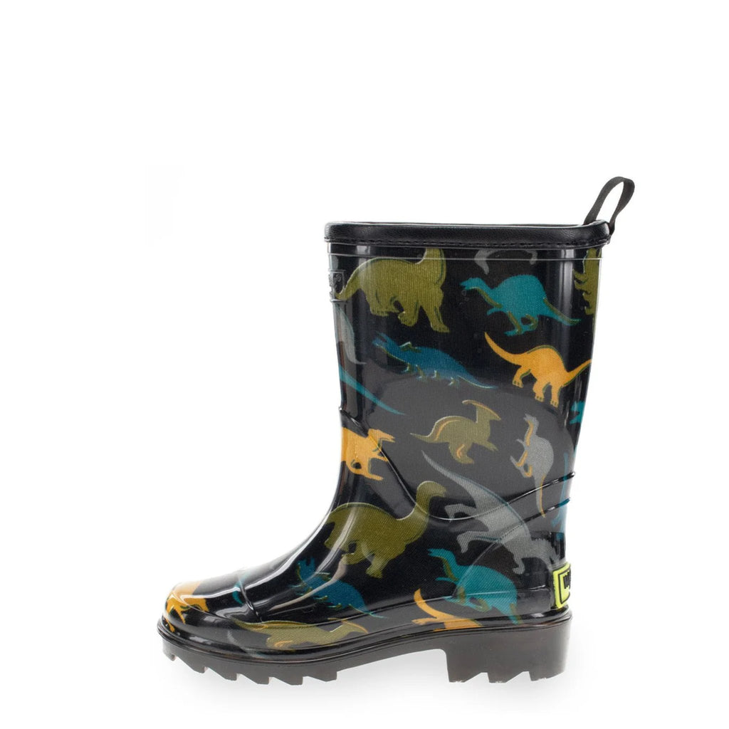 Western Chief Kids' Dino Dimension Faux Fur Rain Boots - Black - Lenny's Shoe & Apparel