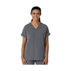 Wink Women's Drop Shoulder Boxy Scrub Top - Pewter - Lenny's Shoe & Apparel