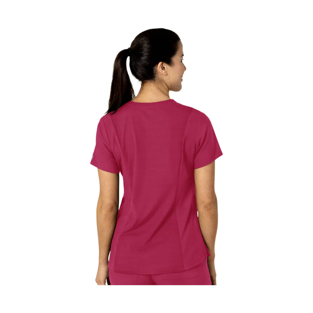 Wonder Wink Women's Flex n Reach V Neck Scrub Top - Viva Magenta - Lenny's Shoe & Apparel