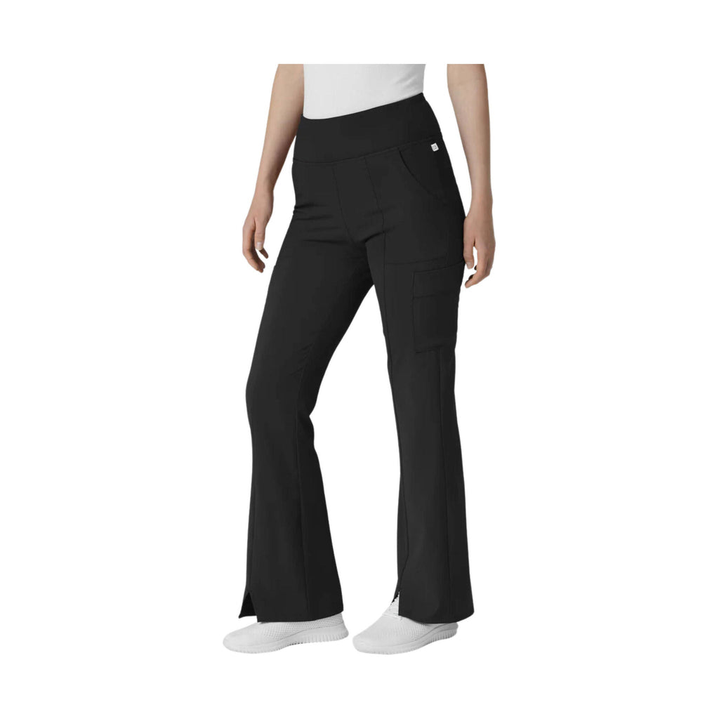 WonderWink Renew Women's Cargo Flare Scrub Pant - Black - Lenny's Shoe & Apparel