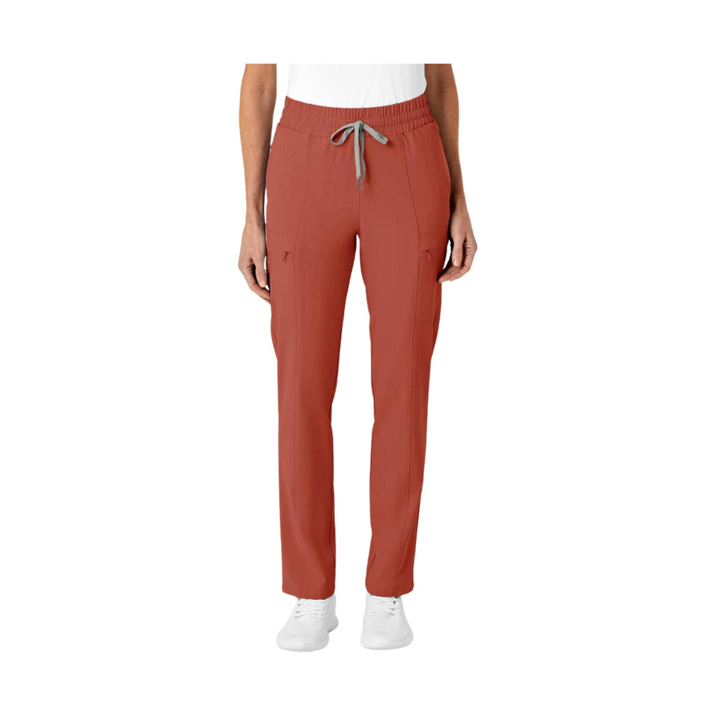 WonderWink Women's High Waist Slim Leg Scrub Pant - Mineral Red - Lenny's Shoe & Apparel