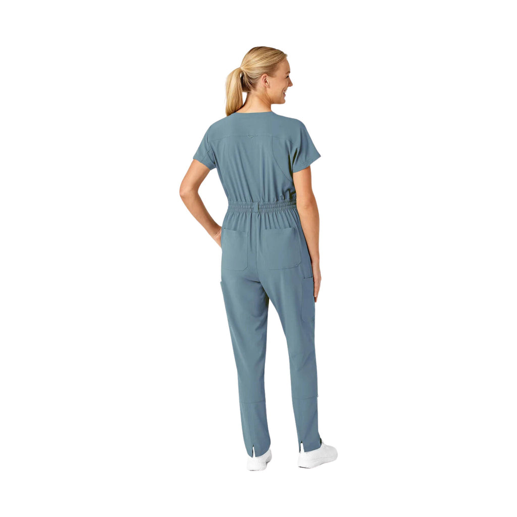 WonderWink Women's Zip Front Jumpsuit - Elmental Blue - ONLINE STORE CREDIT/EXCHANGE ONLY - Lenny's Shoe & Apparel