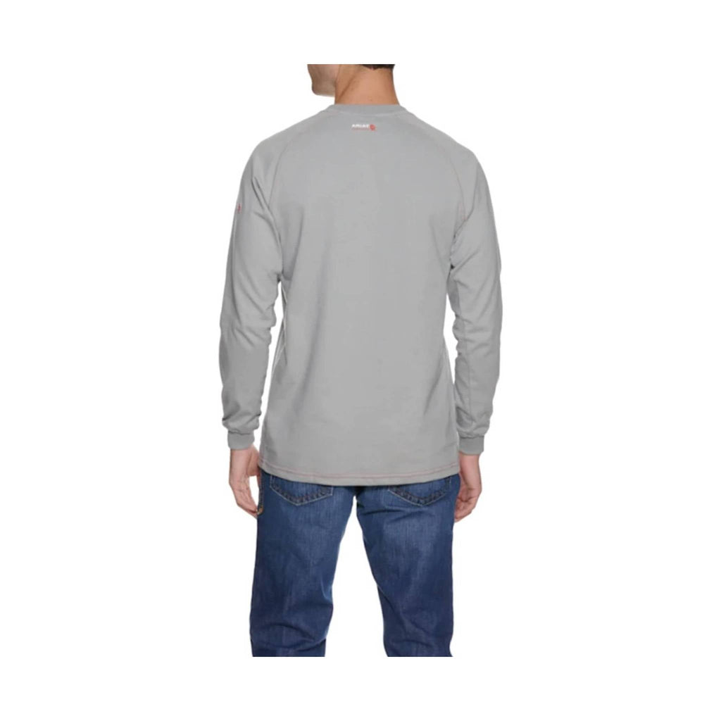 Ariat Men's Flame Resistant Work Crew Long Sleeve T-Shirt - Gray - Lenny's Shoe & Apparel