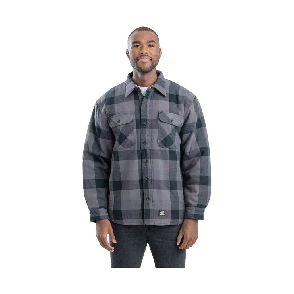 Berne Men's Flannel Shirt Jac - Plaid Slate - Lenny's Shoe & Apparel