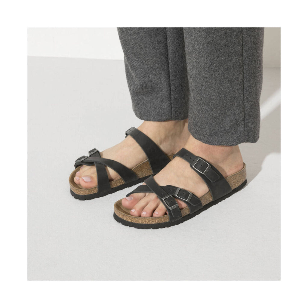 Birkenstock Franca Sandal - Oiled Leather Black - Lenny's Shoe & Apparel