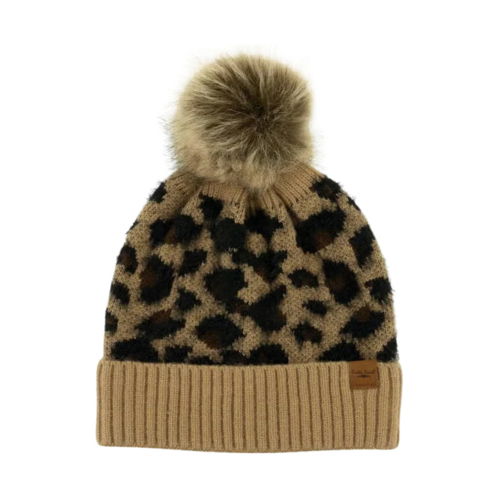 Britts Knits Pom Hat - Tan Leopard - Lenny's Shoe & Apparel