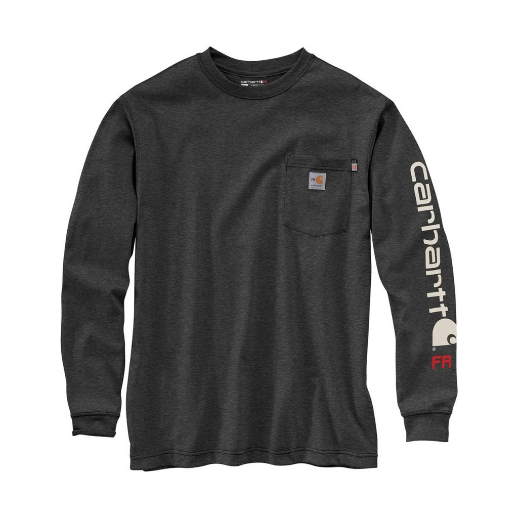 Carhartt Men's Flame Resistant Force Long-Sleeve T-Shirt - Black Heather - Lenny's Shoe & Apparel