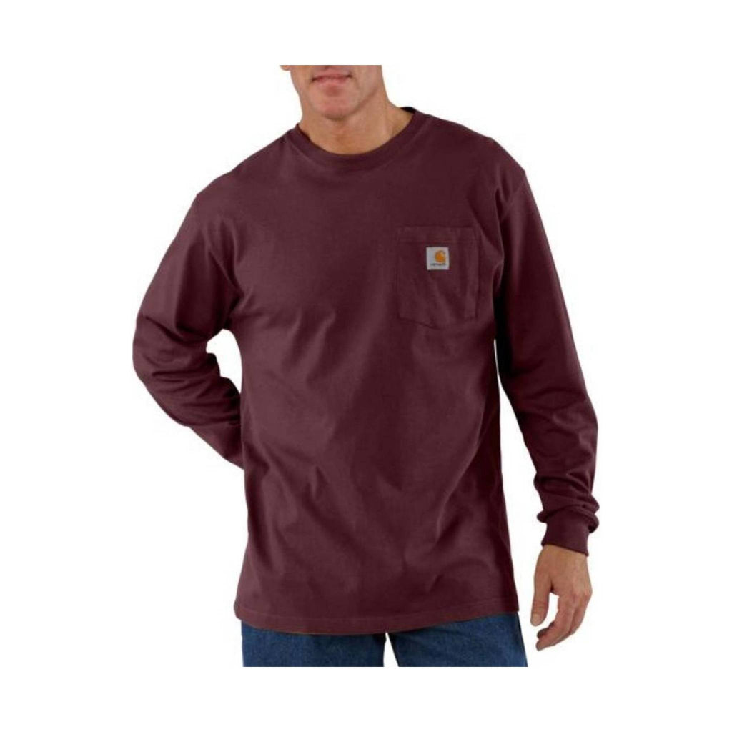 Carhartt Men's Long Sleeve Workwear Pocket T-Shirt - Port - Lenny's Shoe & Apparel