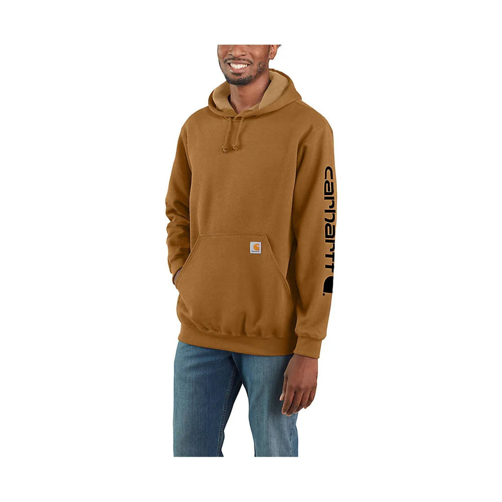 Carhartt Men's Midweight Hooded Logo Sweatshirt - Carhartt Brown - Lenny's Shoe & Apparel