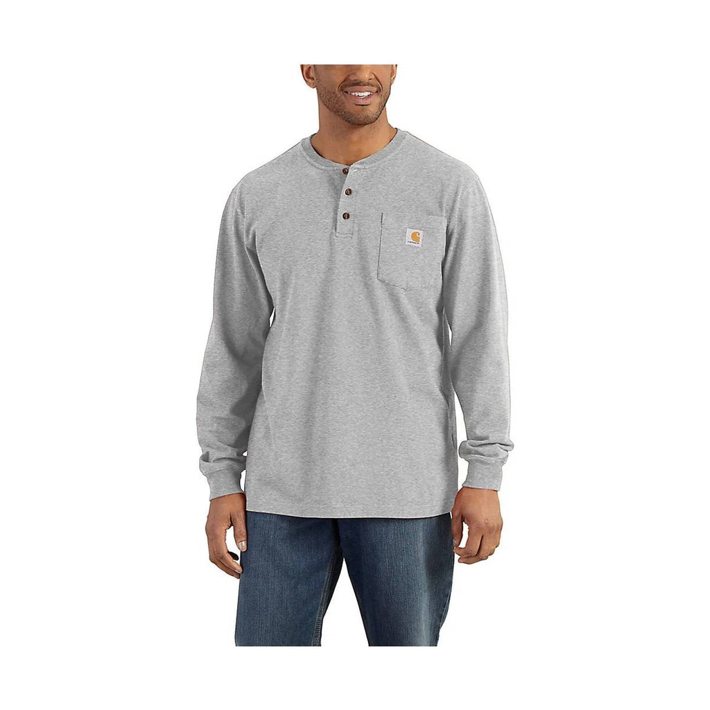 Carhartt Men's Workwear Long Sleeve Henley - Heather Gray - Lenny's Shoe & Apparel