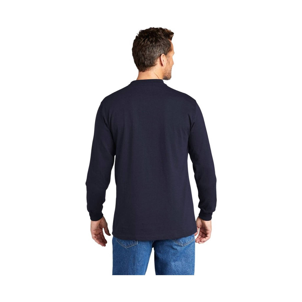 Carhartt Men's Workwear Long Sleeve Henley - Navy - Lenny's Shoe & Apparel