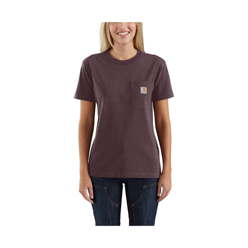 Carhartt Women's Loose Fit Heavyweight Short-Sleeve Pocket T-Shirt - Blackberry Heather - Lenny's Shoe & Apparel