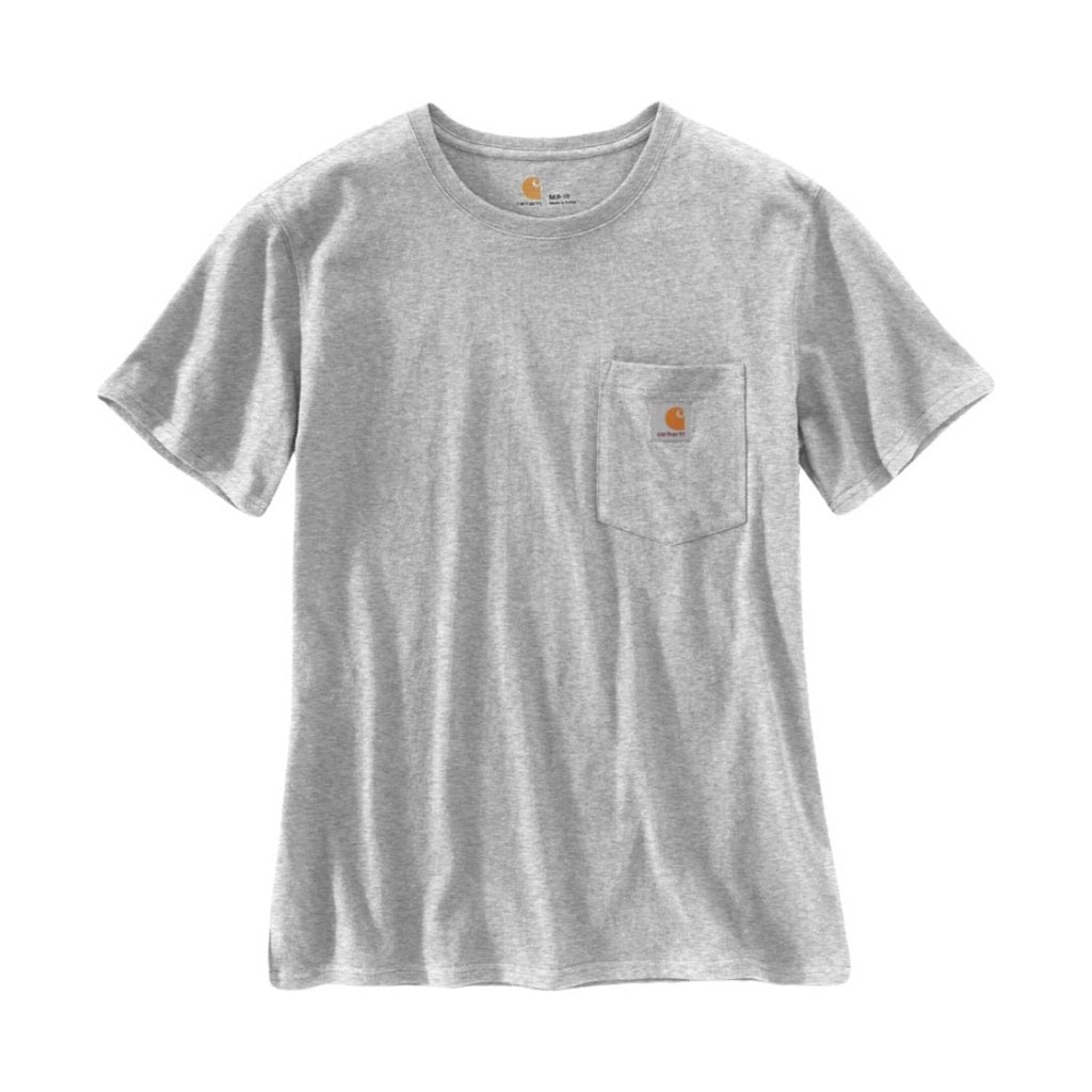 Carhartt Women's Loose Fit Heavyweight Short-Sleeve Pocket T-Shirt - Heather Gray - Lenny's Shoe & Apparel