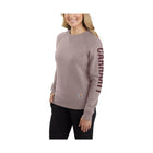 Carhartt Women's Relaxed Fit Midweight Crewneck Logo Sleeve Graphic Sweatshirt - Mink - Lenny's Shoe & Apparel