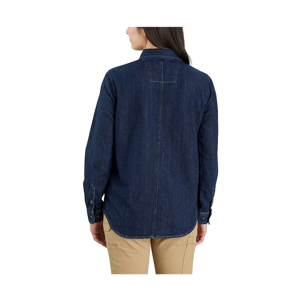 Carhartt Women's Relaxed Fit Midweight Denim Long Sleeve Over Shirt - Voyageur - Lenny's Shoe & Apparel