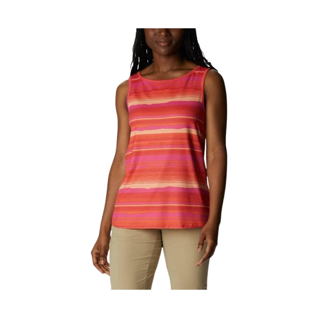 Columbia Women's Chill River Tank - Sunset Orange/Horizons Stripe - Lenny's Shoe & Apparel