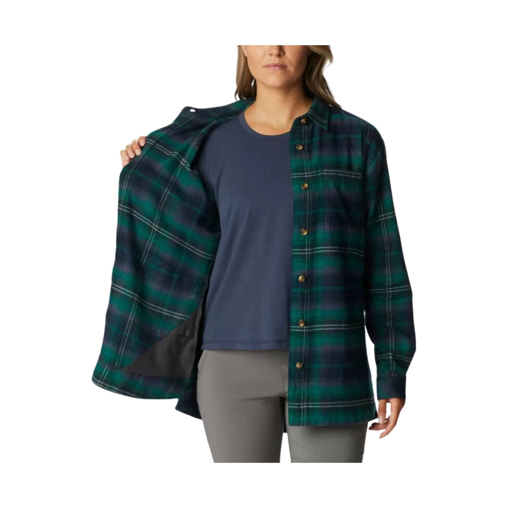 Columbia Women's Holly Hideaway Flannel Shirt - Spruce Multi - Lenny's Shoe & Apparel