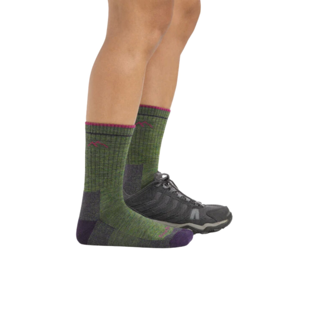 Darn Tough Vermont Women's Hiker Micro Crew Midweight Hiking Sock - Moss Heather - Lenny's Shoe & Apparel