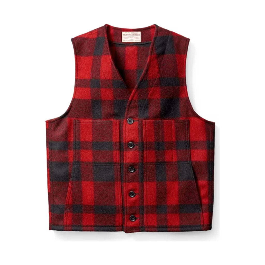 Filson Men's Mackinaw Wool Vest - Red/Black - Lenny's Shoe & Apparel