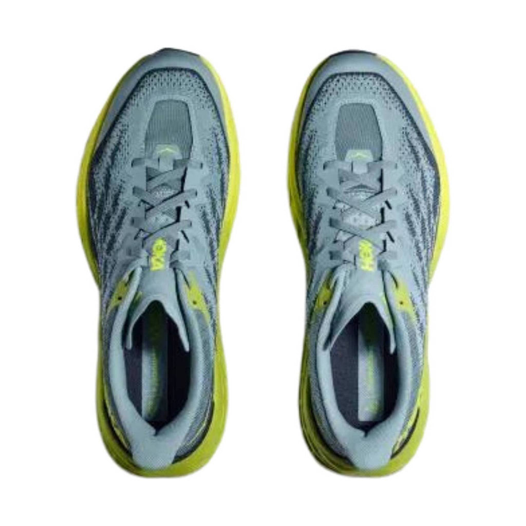 HOKA Men's Speedgoat 5 - Stone Blue/Dark Citron - Lenny's Shoe & Apparel