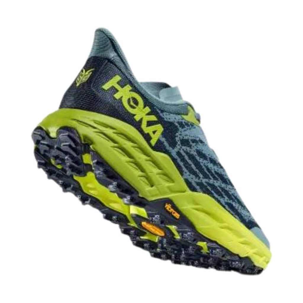 HOKA Men's Speedgoat 5 - Stone Blue/Dark Citron - Lenny's Shoe & Apparel