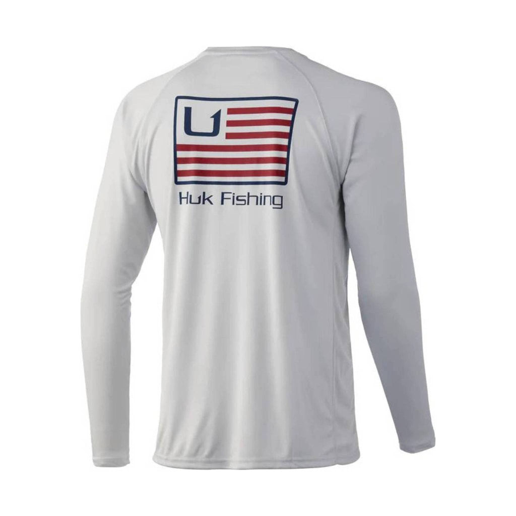 Huk Men's Bars Pursuit Long Sleeve Shirt - Oyster - Lenny's Shoe & Apparel