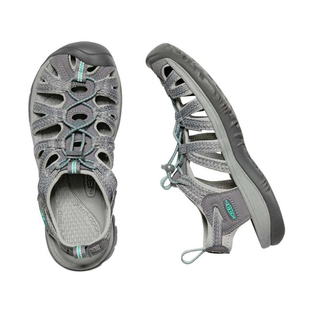 KEEN Women's Whisper Sandal - Medium Grey/Peacock Green - Lenny's Shoe & Apparel