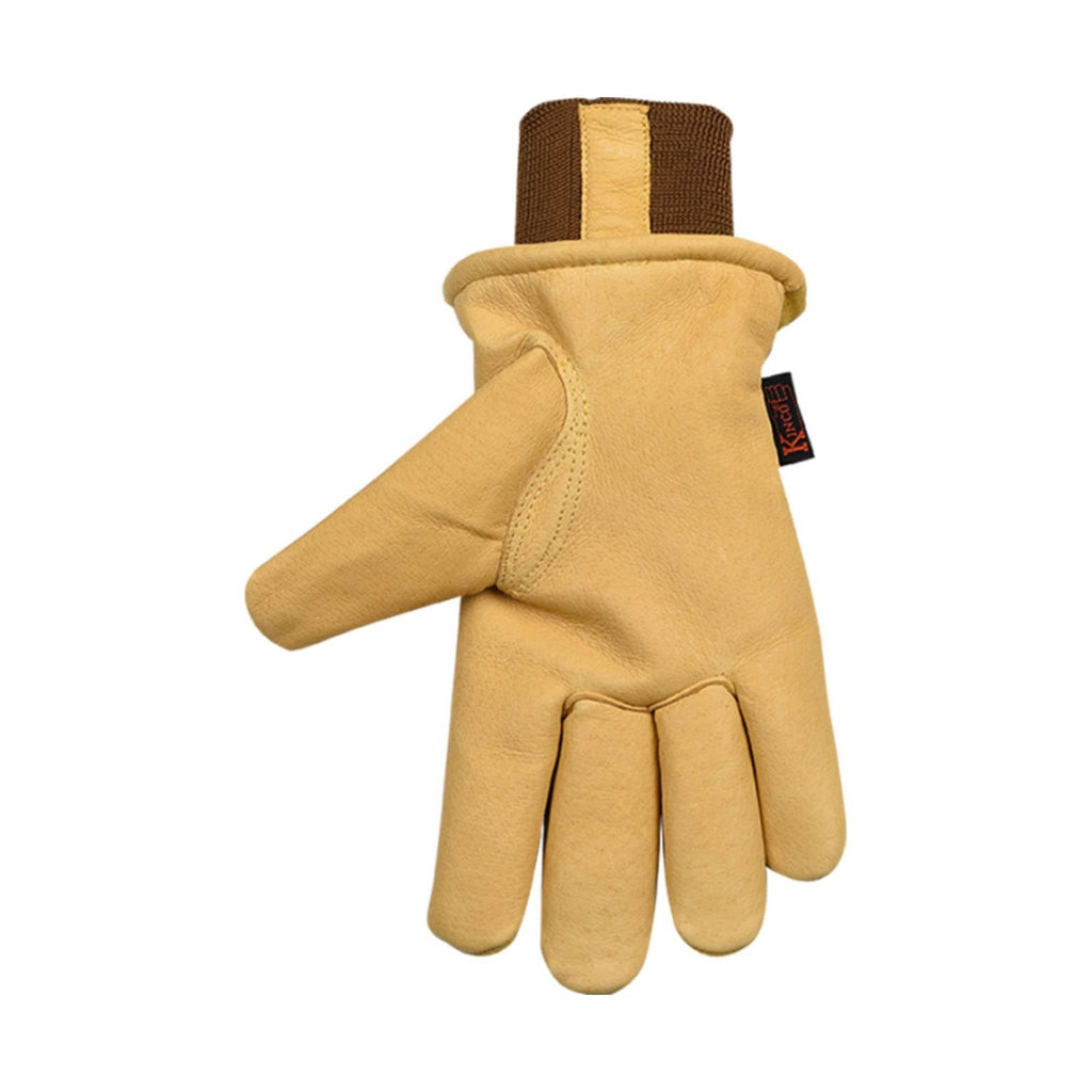 Kinco Men's Lined Premium Grain and Suede Pigskin Driver With Omni Cuff Gloves - Golden - Lenny's Shoe & Apparel