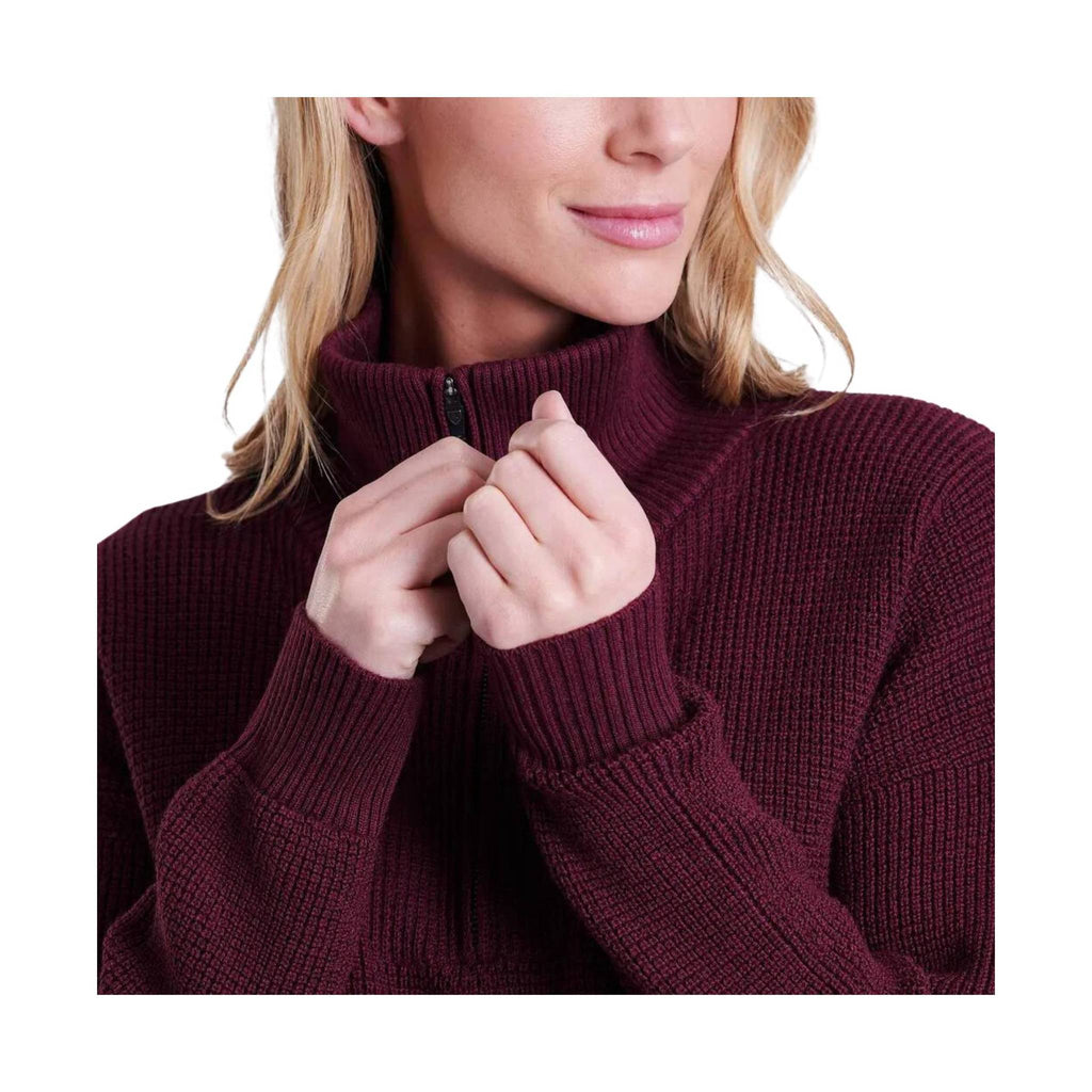 Kuhl Women's Norda Quarter Zip Sweater - Zinfandel - Lenny's Shoe & Apparel