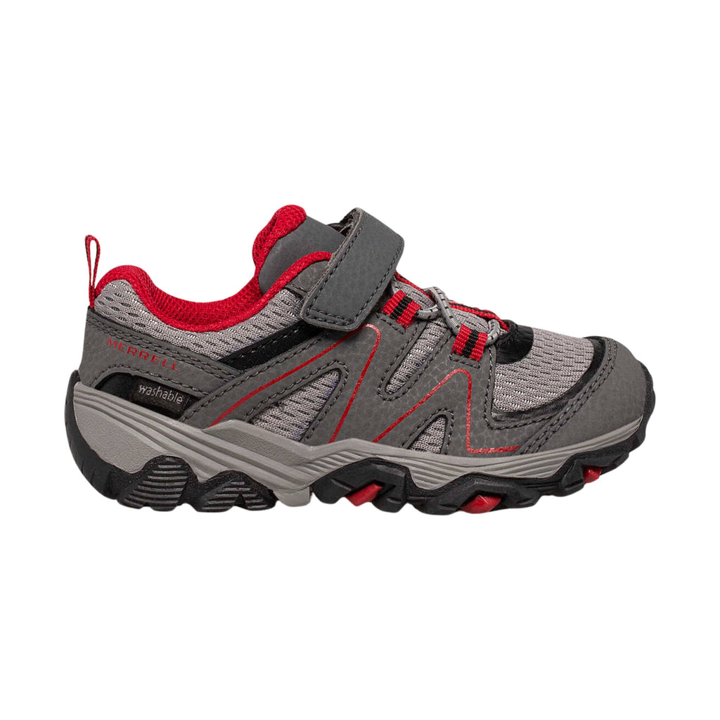 Merrell Little Kids' Trail Quest Jr. Shoes - Grey/Black/Red - Lenny's Shoe & Apparel