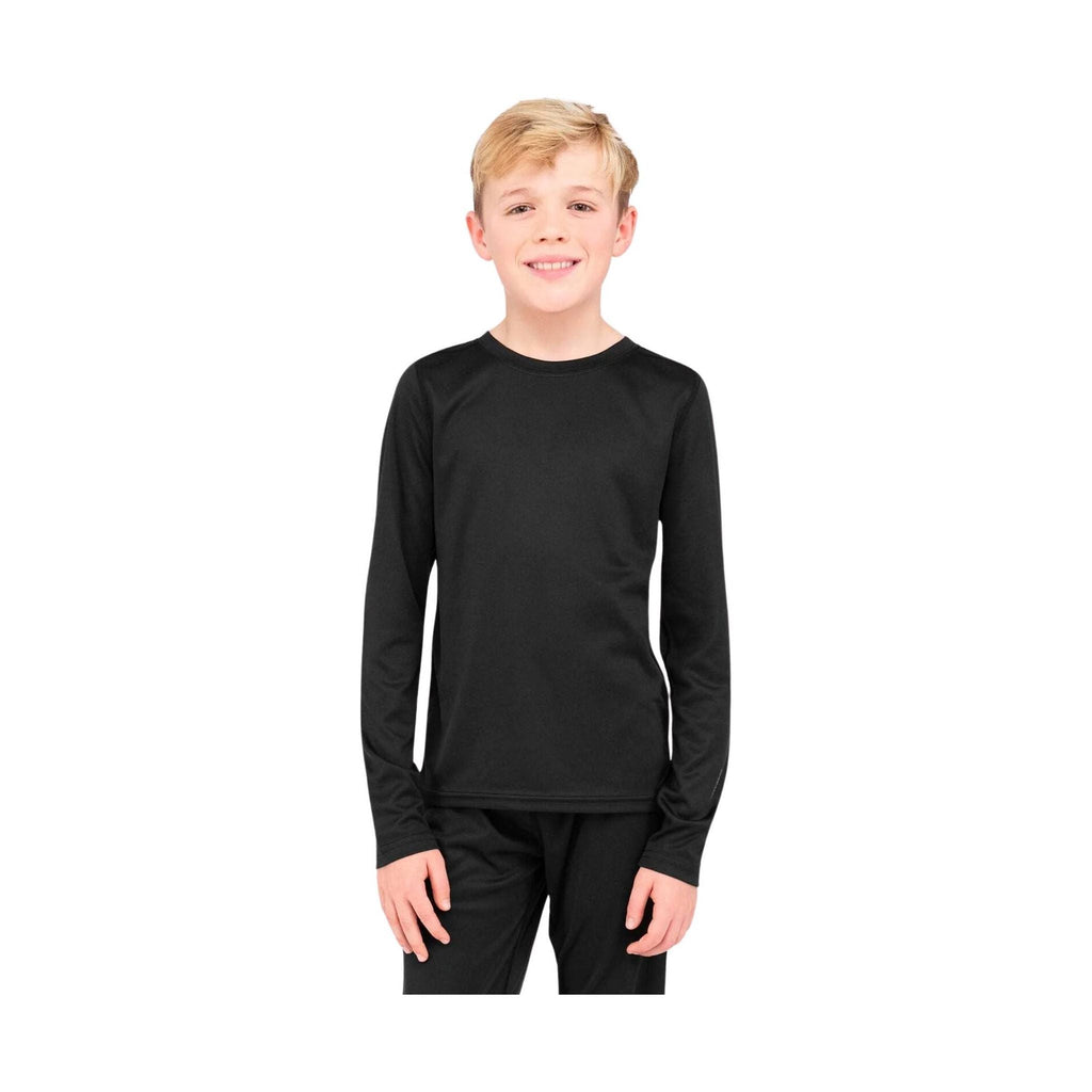 Terramar Kids' Thermapeak 2.0 Baselayer Crew - Black - Lenny's Shoe & Apparel