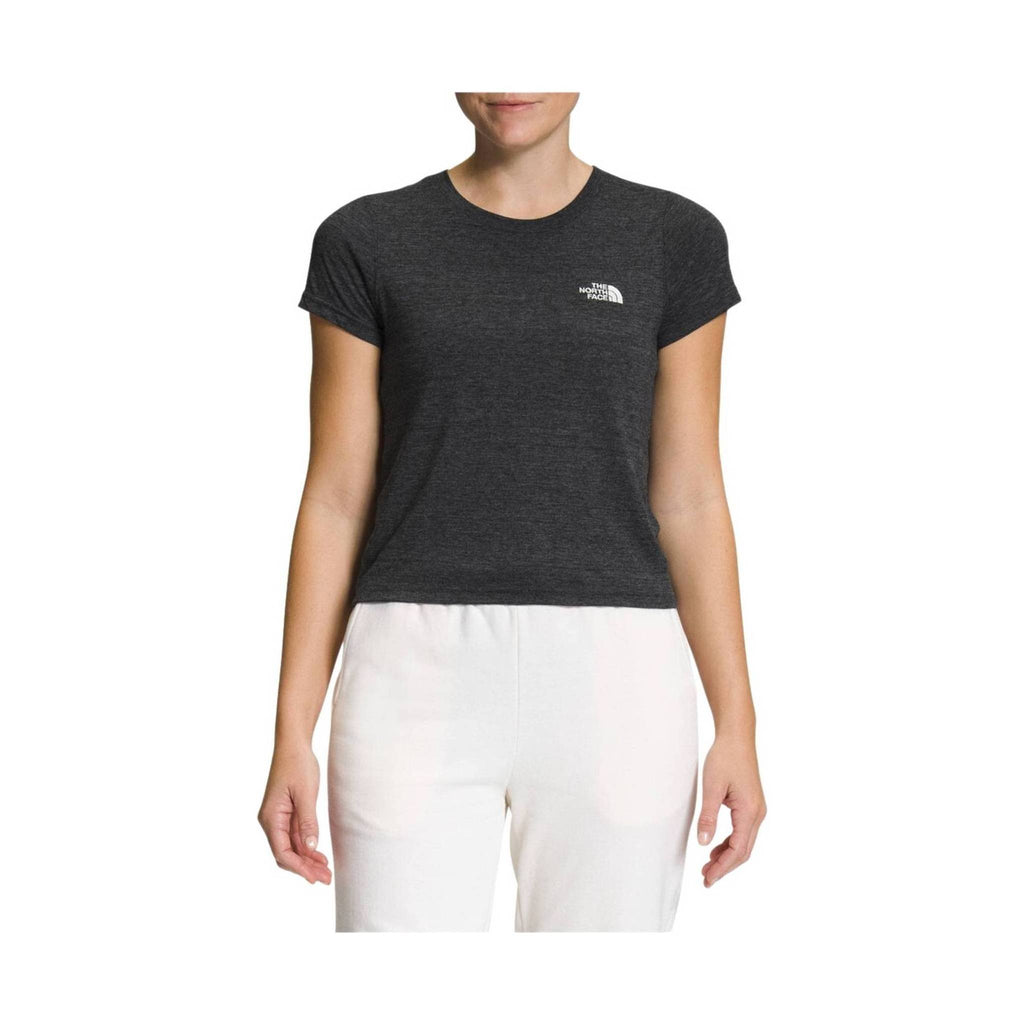 The North Face Women's Short Sleeve Simple Logo Tee - Black Heather - Lenny's Shoe & Apparel